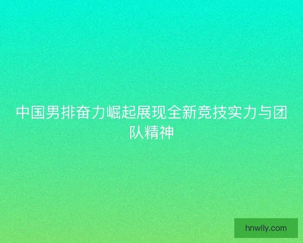 中国男排奋力崛起展现全新竞技实力与团队精神